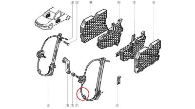 Clema Macara geam fata Renault Megane 1, partea Stanga, macara originala 7700834345