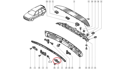 Suport ornament spate Renault Laguna Combi, partea stanga, original 7700845676