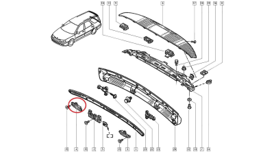 Suport ornament spate Renault Laguna Combi, partea dreapta original 7700845677