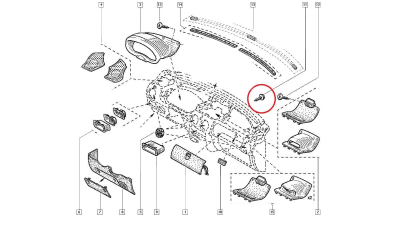 Surub fixare, nit Renault Megane 1, Kangoo, Scenic, original Renault 7700846737