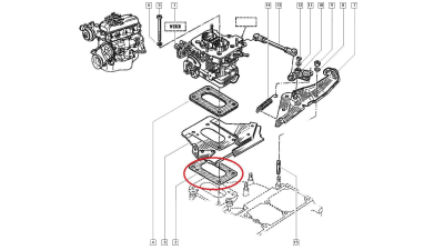 Garnitura carburator Renault R19, originala 7700856120