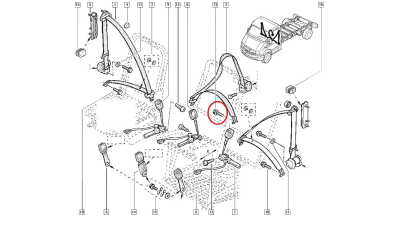 Surub fixare centura siguranta Renault Mascott, Master 2, original 7701045774