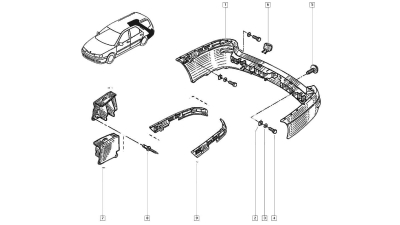 Capac Bara spate OE Renault Laguna 1 Nevada 1993- , capac original 7701045846
