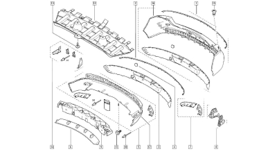 Capac Bara spate OE Renault Vel Satis 2002- , original 7701050766