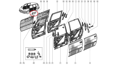 Placa insonorizanta Renault Espace 2, usa fata dreapta, Original 7701423269