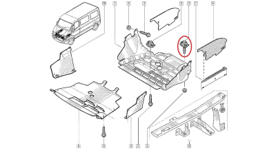 Surub M6.100-2 fixare scut Renalt Master 2, Original Renault 7703015109