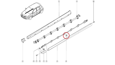 Piulta H RDL M 6 X 100 8 SA2JD oe Renault , 7703033083