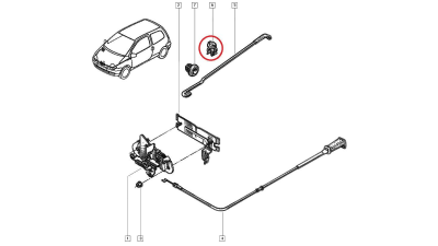Agrafa fixare tija sustinere capota motor Renault Twingo 1, Clips Original 7703079714