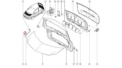 Agrafa fixare tija sustinere capota motor Renault Modus, Megane 2, Fluence, Clio 3, Clips suport Original 7703079870