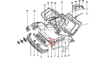 Suport capota motor Renault R5, partea dreapta, original 7750752784