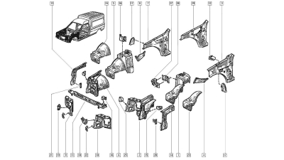 Balama capota OE Renault Rapid Expres F40 1985-1998 , suport fixare fata pozitia 19