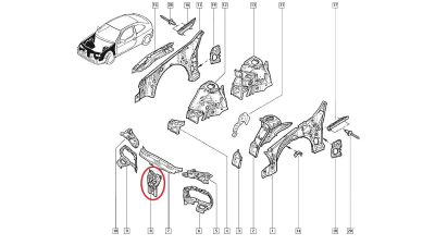 Suport traversa Renault Megane 1, suport central original 7751679680