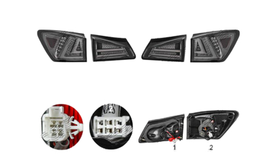 Stop spate lampa Lexus Is (Xe2), 11.2005-03.2009, spate, Stanga+Dreapta, semnalizare dinamica; LED; alb, rama cromata, fumuriu; tuning; fara omologare, Taiwan