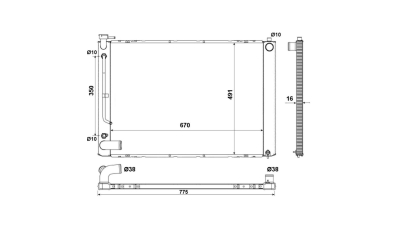 Radiator racire Lexus Rx (Xu30), 04.2003-01.2006 Model Rx300; Rx330 Motor 3, 0 V6 150kw; 3, 3 V6 171kw Benzina, tip climatizare Cu/fara AC, cutie automata; diametru intrare/iesire 34/38mm, modele cu carlig remorcare, dimensiune 672x482x26mm, Full aluminiu