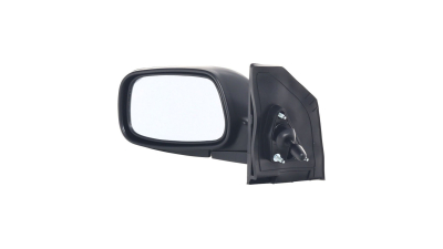 Oglinda exterioara Toyota Corolla (E12) 01.2002-12.2003 Partea Stanga Crom Convex Manuala Prin Cablu Fara Incalzire, carcasa neagra, model Japonez