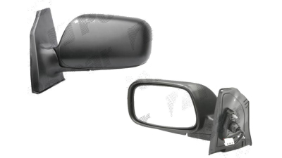 Oglinda exterioara Toyota Corolla (E12) 01.2002-12.2003 Partea Stanga Crom Convex Electrica Fara Incalzire, carcasa neagra cu primer, 3 pini, conector Dreptunghiular
