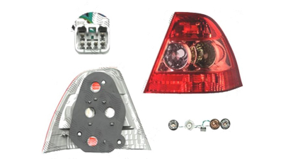 Stop spate lampa Toyota Corolla (E12), 01.2004-03.2007, spate, Dreapta, European market, SEDAN, cu mers inapoi; P21/5W+P21W+PY21W; semnalizare portocalie; fara suport becuri;
