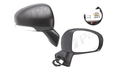 Oglinda exterioara Toyota Verso-S, 11.2010-2013, Dreapta, reglare electrica; grunduit; incalzita; geam convex; cromat; 7 pini; cu LED indicator, View Max