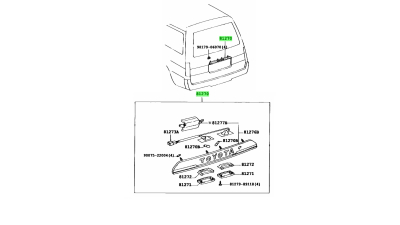 Ornament haion TOYOTA HI-ACE (LH102/LH108), 1989-1995; HI-ACE (GRANVIA), 08.1995-01.2006, Portbagaj, , negru