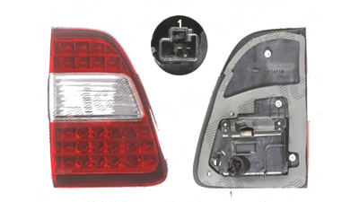 Stop spate lampa Toyota Land Cruiser (Fj100), 05.2005-11.2007, spate, Stanga, partea interioara; LED; cu suport becuri; fara omologare, DEPO