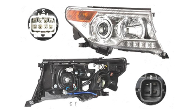 Far Toyota Land Cruiser V8 (Fj200), 01.2012-08.2015, fata, Dreapta, xenon; cu LED daytime running light; D4S+HB3+LED+WY21W; electric; fara unitate control; fara ballast; cu motor, TYC