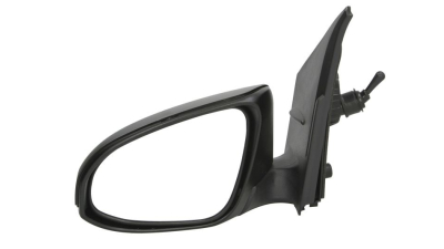 Oglinda usa exterioara Citroen C1, 06.2014-, Peugeot 108, 06.2014-; Toyota Aygo, 06.2014-, partea Stanga, ajustarea prin cablu; acoperire textil; sticla convexa; geam cromat, Aftermarket