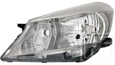 Far Toyota Yaris (Xp130), 03.2011-, Electric, tip bec H4, omologare ECE, fara motoras, argintiu, 81170-0D450, Stanga, marca TYC