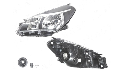 Far Toyota Yaris, 07.2014-, fata, Stanga, cu daytime running light; H4+W21/5W+WY21W; electric; fara motoras, TYC