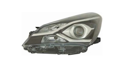 Far Toyota Yaris, 05.2017-, partea Stanga, cu lentile; cu lumina de zi; HiR2+W21/5W+WY21W; electric; fara motor, DEPO