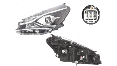 Far Toyota Yaris, 05.2017-, fata, Stanga, lense; cu daytime running light; HiR2+W21/5W+WY21W; electric; cu motor, OE