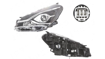 Far Toyota Yaris, 05.2017-, fata, Stanga, lense; cu LED daytime running light; HiR2+LED+WY21W; electric; cu motor, OE