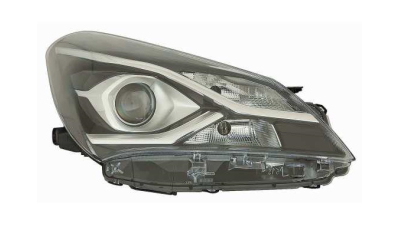 Far Toyota Yaris, 05.2017-, partea Dreapta, cu lentile; cu lumina de zi; HiR2+W21/5W+WY21W; electric; fara motor, DEPO