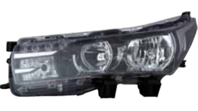 Far Toyota Corolla (E16) 07.2013-, Stanga, tip bec H11+Hb3, reglare electrica, cu motoras, ECE, cu lumni de zi tip LED, TYC, 8117002E71 8117002E70