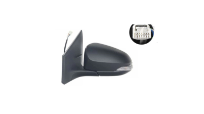 Oglinda usa exterioara TOYOTA COROLLA (E17), 07.2013-12.2019, SRL, partea stanga, reglare electrica; grunduit; incalzit; sticla convexa; geam cromat; rabatabil; 14 gauri / 9 pini; cu semnalizare