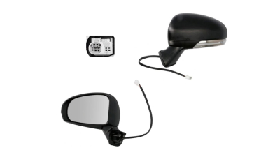 Oglinda exterioara Toyota Prius 05.2009-2011 Partea Stanga Crom Asferica Electrica Cu Incalzire 87940-47190, carcasa grunduita, 7 pini, cu semnalizare