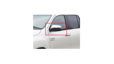Oglinda usa exterioara Toyota Hilux (N120), 06.2016-2020, partea Stanga, reglare electrica; grunduit; sticla convexa; geam cromat; 10 gauri / 5 pini; cu Lucas, Aftermarket