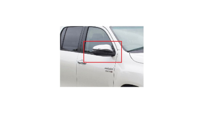 Oglinda usa exterioara Toyota Hilux (N120), 06.2016-2020, partea Dreapta, reglare electrica; grunduit; sticla convexa; geam cromat; rabatabil; 10 gauri / 7 pini; cu Lucas, Aftermarket