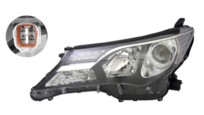 Far Toyota Rav4 (Xa40), 01.2013-02.2016, fata, Stanga, cu daytime running light; tip bec HB3+HB3+LED; electric; fara motoras, DEPO