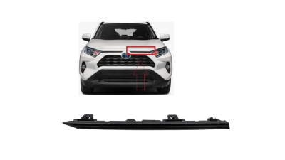 Ornament grila radiator Toyota Rav4 (Xa50), 04.2018-, Fata, partea Stanga, texturat; superior, Aftermarket