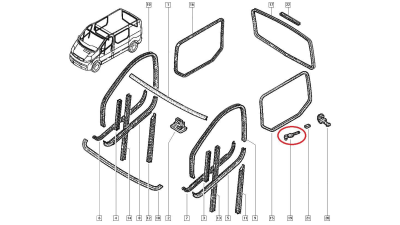 Garnitura cheder geam Renault Trafic 2, Modus, 8200024530
