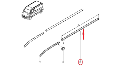 Ornament pavilion Renault Master 2 1998-2007, 654mm , bandou partea stanga 8200202431