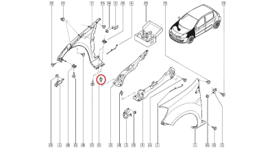 Surub fixare traversa Renault Laguna 3, Renault Clio 3, Original Renault 8200280504