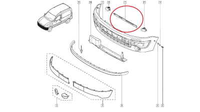 Spoiler sub bara fata Renault Kangoo 1 1998- , Original Renault 8200361349 