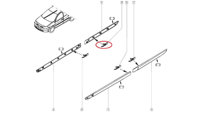 Agrafa fixare bandouri laterale Renault Megane 2, Clips original 8200369224