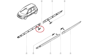 Agrafa fixare bandouri laterale Renault Scenic 2, Clips original 8200369854