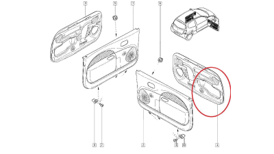 Placa etansare panou usa fata dreapta Renault Twingo 2, 8200453419