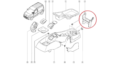 Suport consola Renault Kangoo 2, Original 8200566814