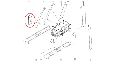 Ornament exterior usa fata dreapta Renault Modus , original 8200666081
