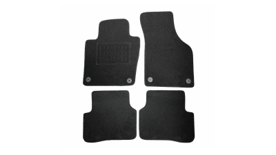 Covorase mocheta VW Passat B6 Sedan/SW/Combi 2005-11/2010 , Passat B7 SW/Combi/Sedan 12/2010-2014 si CC 06/2008-02/2012 Negru cu fixare ROTUNDA, set de 4 bucati