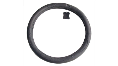 Husa volan piele neagra 37-39 cm